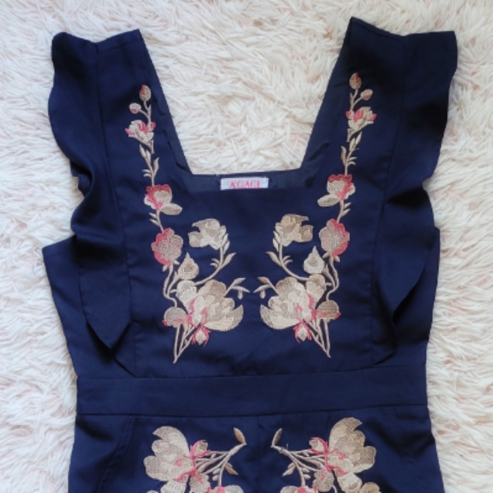 🍂 | Navy Floral Jumpsuit